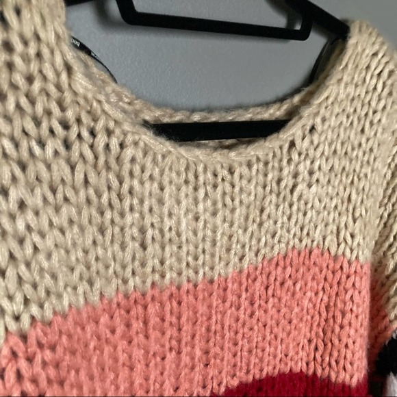 Blank NYC sweater mixed messages boatneck stripe colorblock knitted small - Picture 3 of 8